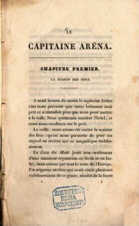 Le Capitaine Aréna, 1