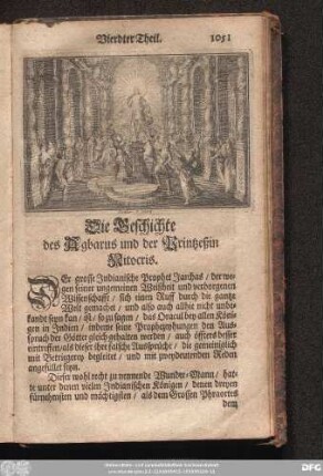 Die Geschichte des Agbarus und der Printzeßin Nitocris.