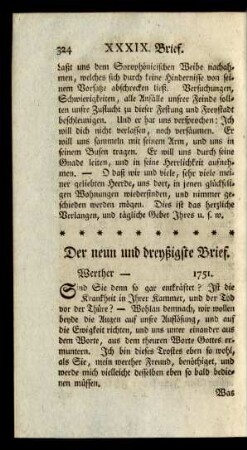 Der neun und dreyßigste Brief