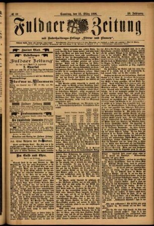 Zweite Ausgabe vom Samstag, den 21. März 1896.