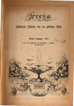 Freya : illustrirte Blätter für die gebildete Welt. 5. 1865