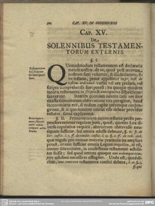 Caput XV. De Solennibus Testamentorum Externis
