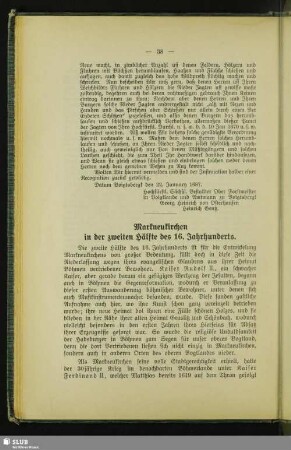 Markneukirchen in der zweiten Hälfte des 16. Jahrhunderts