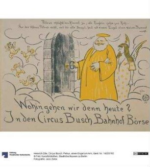 Circus Busch. Petrus, einen Engel am Arm
