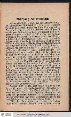 Rückgang der Leistungen