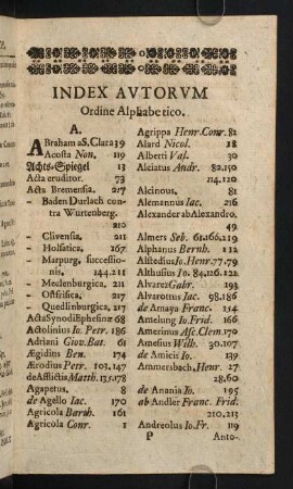 P1r-R4r, Index Autorum