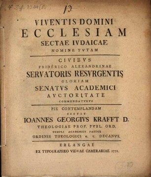 Viventis domini ecclesiam sectae Ivdaicae nomine tvtam