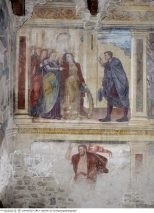 Szenen aus dem Leben der heiligen Katharina von Alexandrien, Heilige und Erzengel, Szene mit der heiligen Katharina