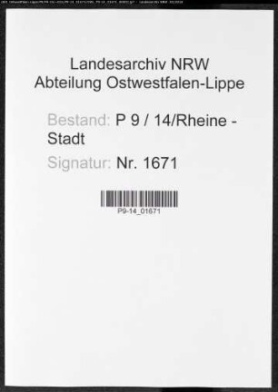 Sterberegister Standesamt Rheine-Stadt