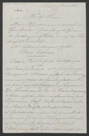 Brief an B. Schott's Söhne : 18.10.1865