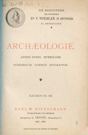 Katalog. 123. 1893/94