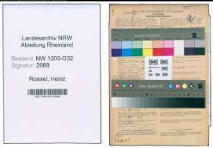 Entnazifizierung Heinz Roesel , geb. 01.11.1921 (Stadtinspektor)