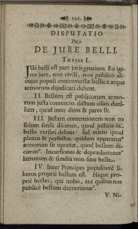 Disputatio De Iure Belli