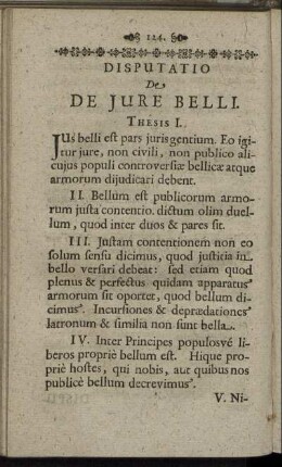 Disputatio De Iure Belli