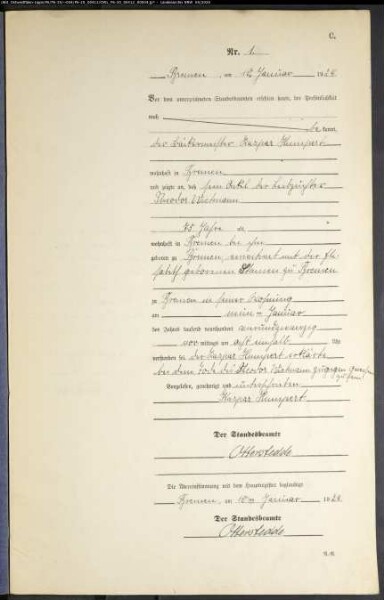 Sterberegister Standesamt Bremen