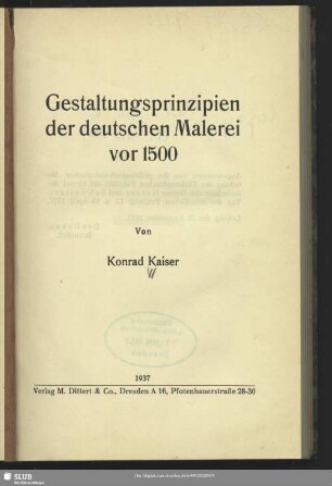 Gestaltungsprinzipien der deutschen Malerei vor 1500