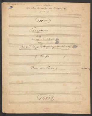 Die Meistersinger von Nürnberg. Auszüge. Arr; pf; G-Dur; WWV 96