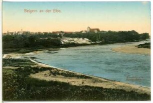 Belgern. Blick über die Elbe nach Belgern