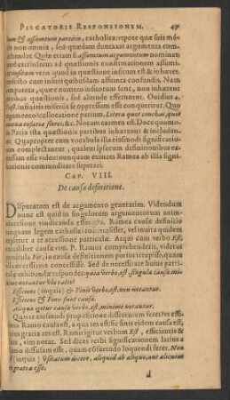 Cap. VIII. De causae definitione.