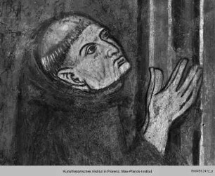 Madonna mit Kind und Kreuzigung Christi : Thronende Madonna mit Kind und Stifter