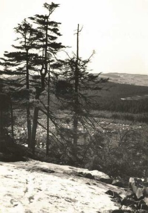 Osterzgebirge. Blick vom Kahleberg nach Nordwesten auf Schellerhau