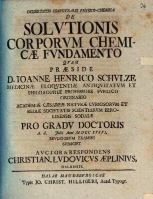 Diss. inaug. phys. chem. de solutionis corporum chemicae fundamento