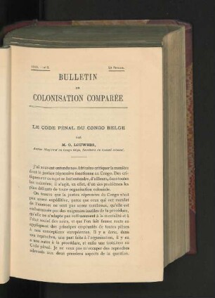 le code penal du congo belge