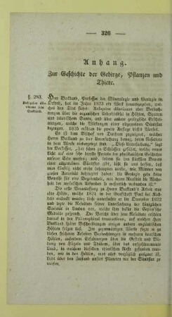 Anhang. Zur Geschichte der Gebirge, Pflanzen und Thiere