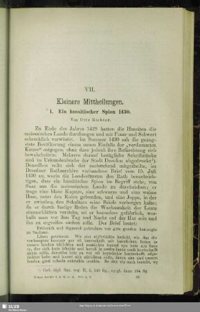 VII. Kleinere Mittheilungen