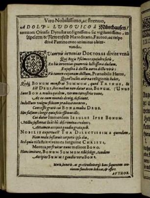 Viro Nobilissimo, ac strenuo, Adolp-Ludovico a Münchausen/ [...]