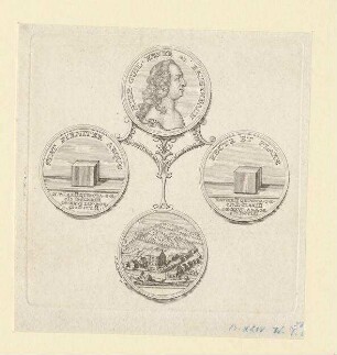 Medaille mit drei Reversen auf Hieronymus Guilielmus Ebner von Eschenbach