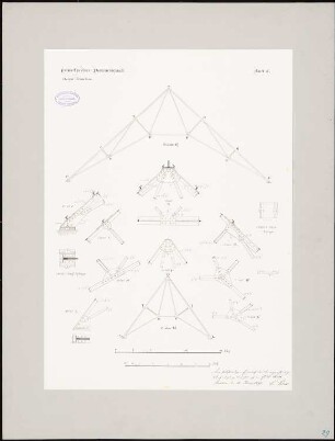 Preußisches Parlament, Berlin Schinkelwettbewerb 1869: Turmhelm: Dachkonstruktion, Details zu Binder E