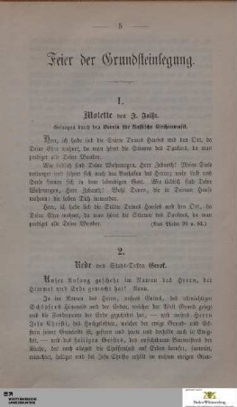 Feier der Grundsteinlegung