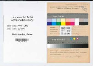 Entnazifizierung Peter Rottlaender, geb. 21.07.1902 (Baecker)