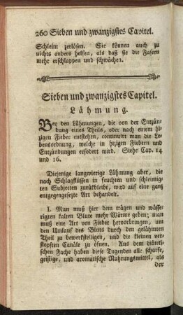 Sieben und zwanzigstes Capitel. Lähmung.