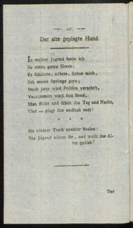 Der alte geplagte Hund