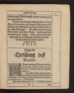 Folget die Ordnung deß Processes.
