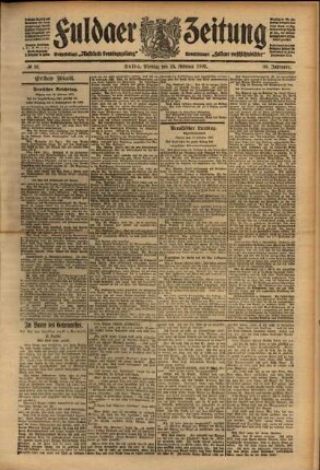Erste Ausgabe vom Montag, den 15. Februar 1909.