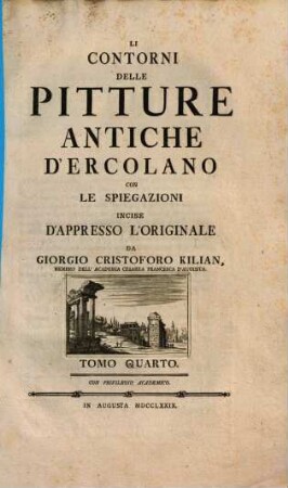 Li Contorni delle pitture antiche d'Ercolano : con le spiegazioni incise d'appresso l'originale, 4