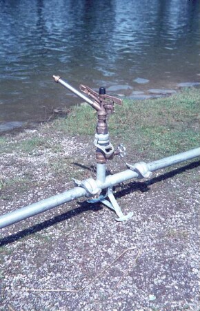 Beregnungsanlage beim Praktikum am Vöttinger Weiher