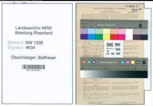 Entnazifizierung Balthasar Olyschlaeger , geb. 16.05.1886 (Landwirt)