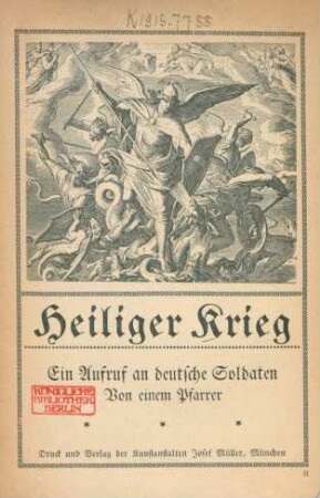Heiliger Krieg : ein Aufruf an deutsche Soldaten