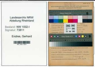Entnazifizierung Gerhard Endres , geb. 20.09.1921 (Vorzeichner)