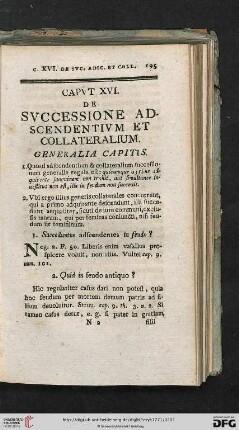 Caput XVI: De successione adscendentium et collateralium