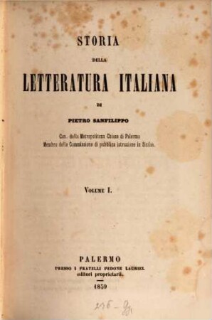 Storia della letteratura italiana, 1
