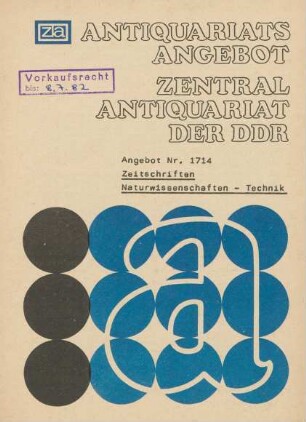 Nr. 1714: Zeitschriften Naturwissenschaften-Technik