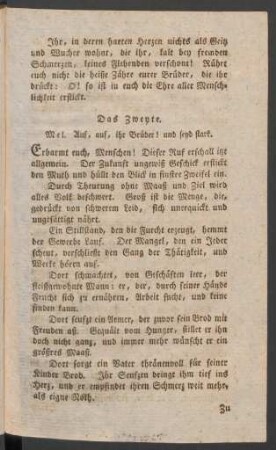 Das Zweyte. Mel. Auf, auf, ihr Brüder! und seyd stark.