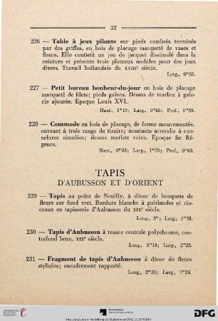 Tapis (Nr. 229-249)