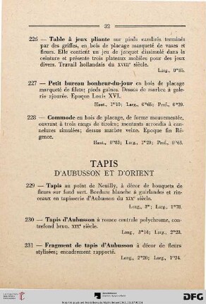 Tapis (Nr. 229-249)