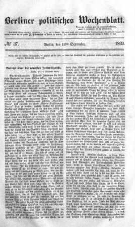 No 37, 14. September 1839